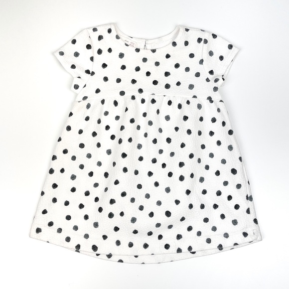 🐯2/$15🐯 ZARA Baby White Black Polka Dot Dress - Picture 3 of 13